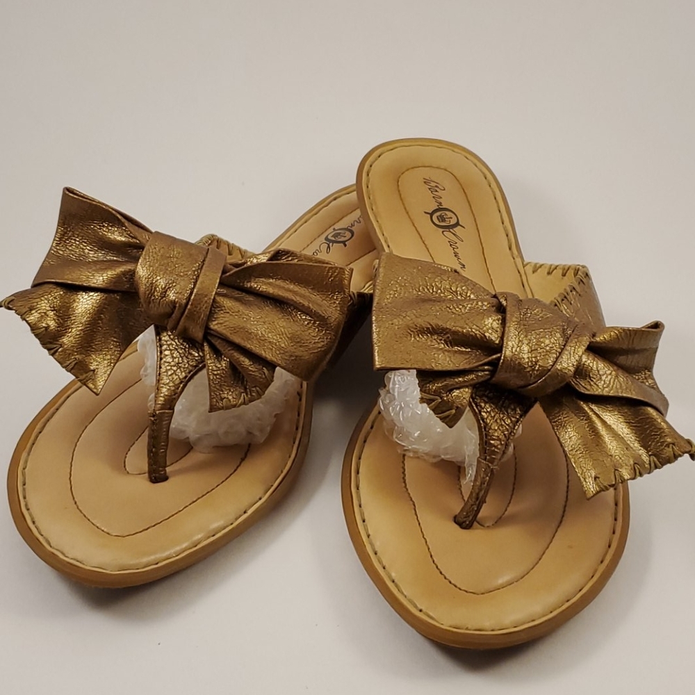 Born Crown bronze sandals with tie leather